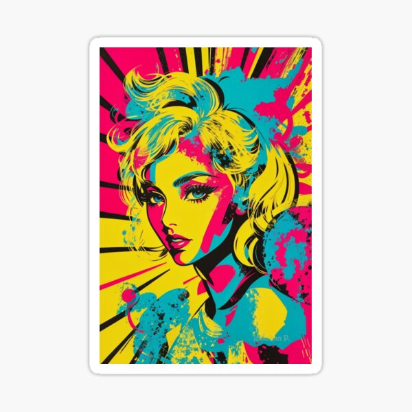 Item preview, Cute Lady in Pop Art By Jonathan P. and AI designed and sold by JonathanP514.