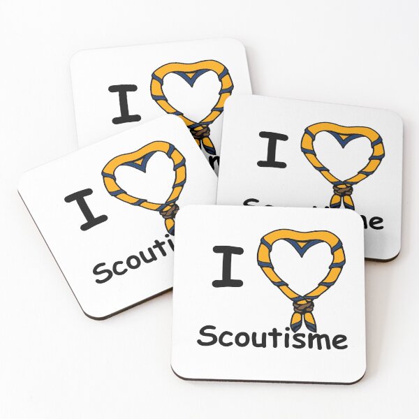 Item preview, I love scouting design with yellow/blue heart shaped scout scarf designed and sold by Artabbydesign.