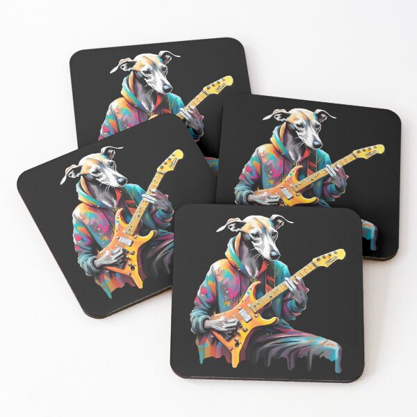 Item preview, Cool Whippet in a Hoodie Playing a Guitar designed and sold by Ameiva-Apparel.