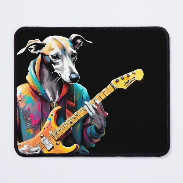 Item preview, Cool Whippet in a Hoodie Playing a Guitar designed and sold by Ameiva-Apparel.