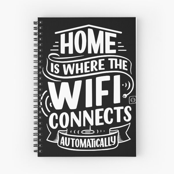 Item preview, Funny t-shirt - home is where the wifi connects designed and sold by Funky  Fibers.