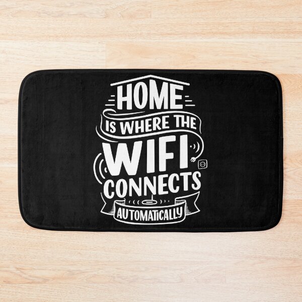 Item preview, Funny t-shirt - home is where the wifi connects designed and sold by Funky  Fibers.