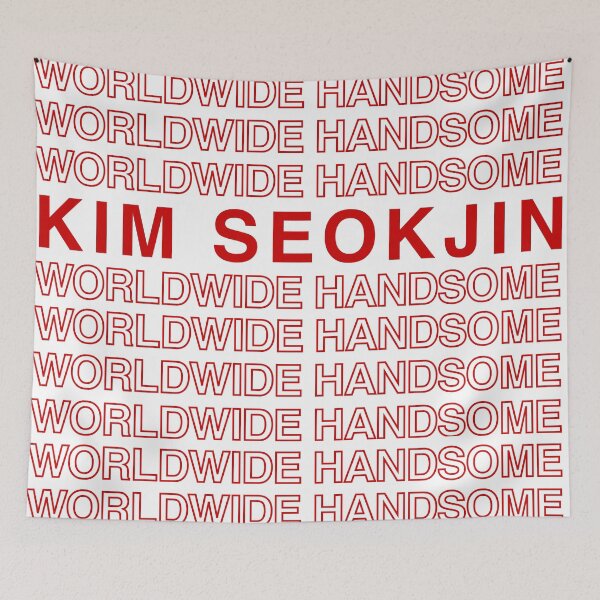 Item preview, BTS Jin - repeating Worldwide Handsome design designed and sold by shopnojams.