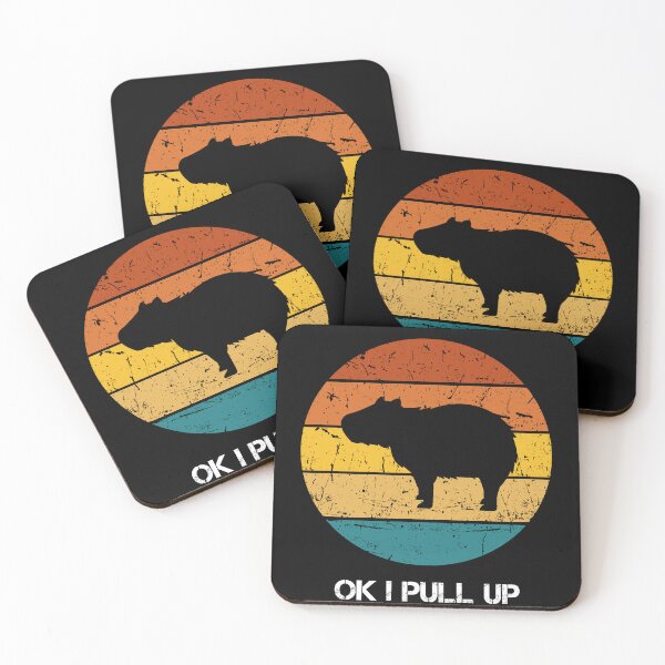Item preview, Cute Capybara retro sunset silhouette designed and sold by Mateusz Majcherek.