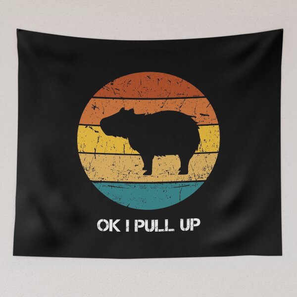 Item preview, Cute Capybara retro sunset silhouette designed and sold by Mateusz Majcherek.