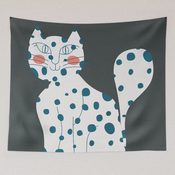 Item preview, Retro Cat Art, Cool Cat Illustration, Pet Portrait designed and sold by technicolorable_art.