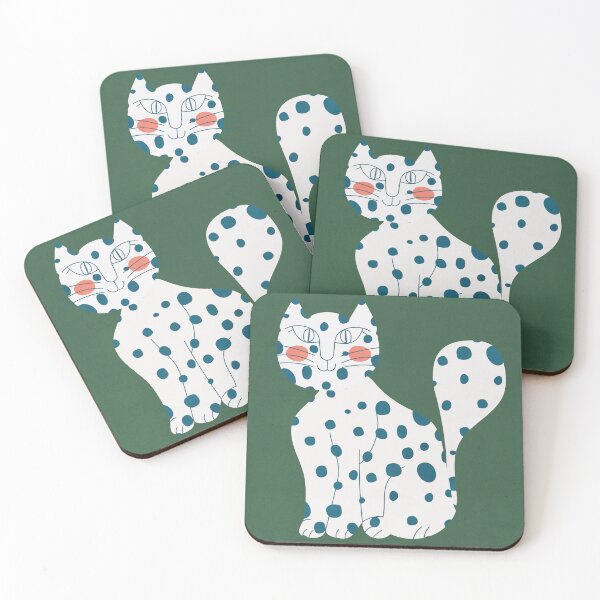 Item preview, Dotted Cat, Smiley Cat, Cool Cat Illustration, Pet Portrait designed and sold by technicolorable_art.