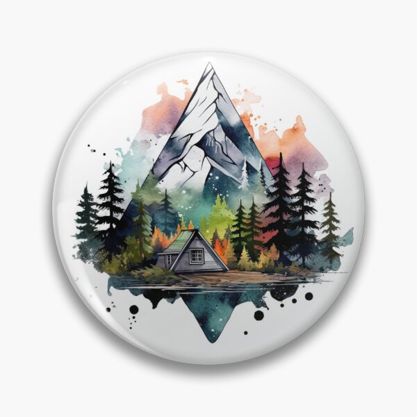 Item preview, Summer Camp Mountain Watercolor Design designed and sold by FrescoDesign.