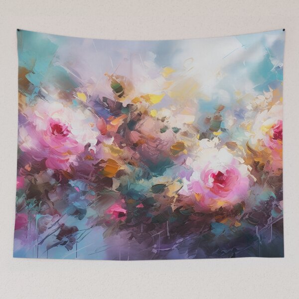 Item preview, Rose garden Impressionism painting 10 designed and sold by Red Witch Art.