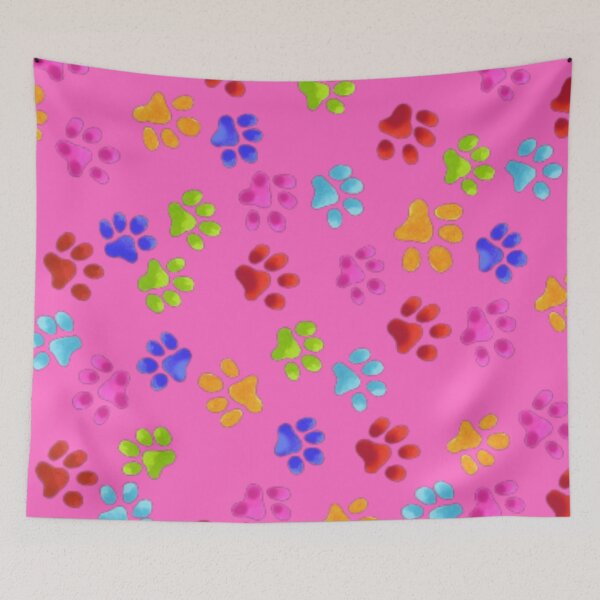Item preview, Paw Prints Colorful On Pink designed and sold by Profitrip.