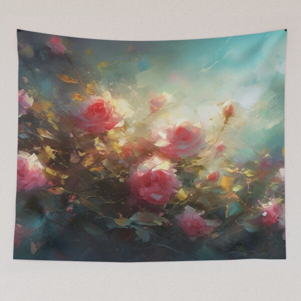 Item preview, Rose garden Impressionism painting 11 designed and sold by Red Witch Art.