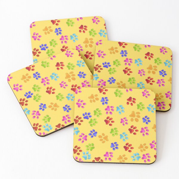 Item preview, Paw Prints Colorful On Yellow designed and sold by Profitrip.