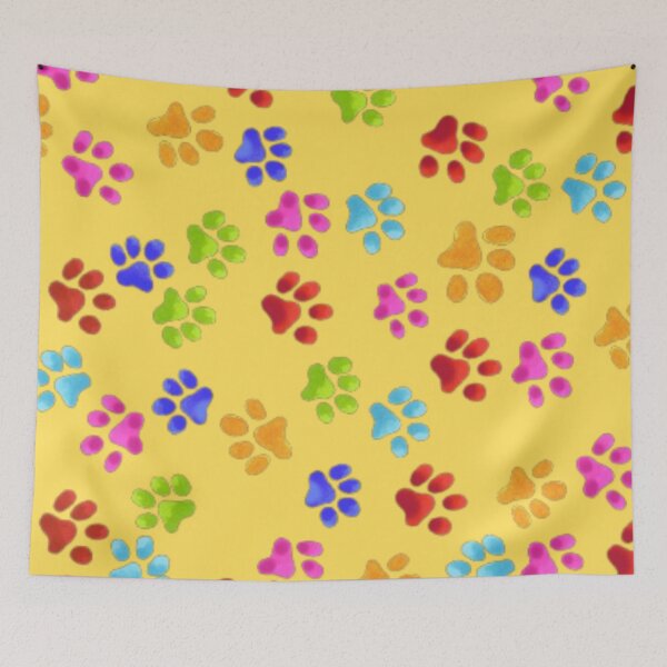 Item preview, Paw Prints Colorful On Yellow designed and sold by Profitrip.