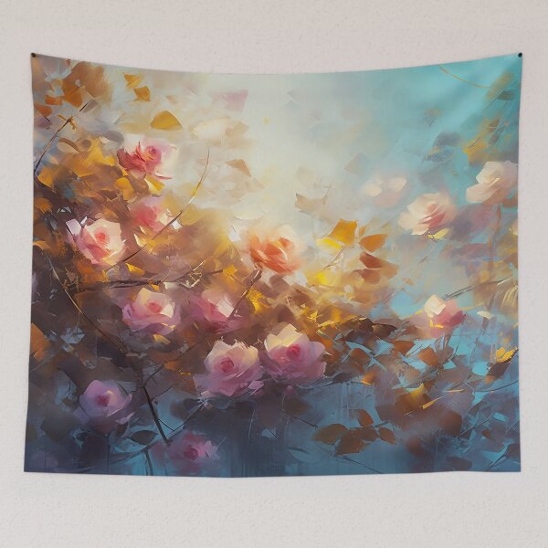 Item preview, Rose garden Impressionism painting 12 designed and sold by Red Witch Art.