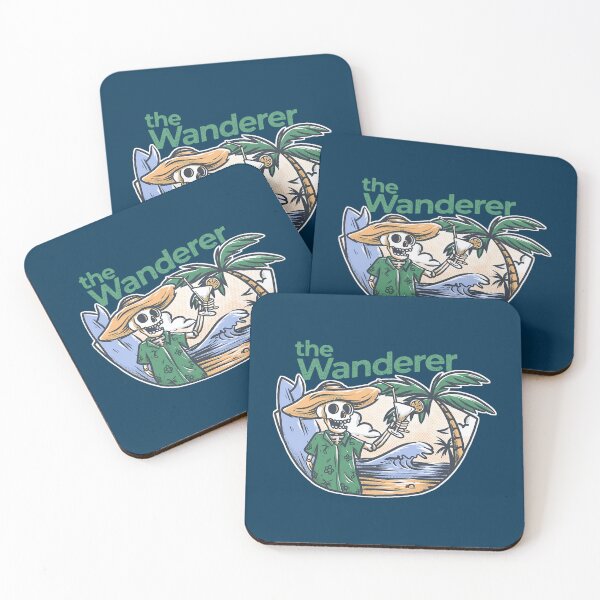 Item preview, The Wanderer, Surf beach travel skeleton vintage beach life   designed and sold by Beneskydic.