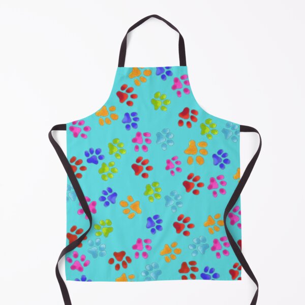 Item preview, Paw Prints Colorful On Aqua Blue designed and sold by Profitrip.