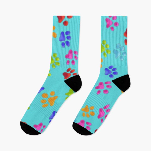 Item preview, Paw Prints Colorful On Aqua Blue designed and sold by Profitrip.
