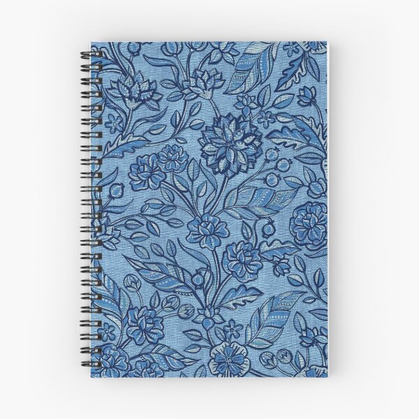Item preview, Textured Blue Denim Retro Floral Chintz designed and sold by micklyn.