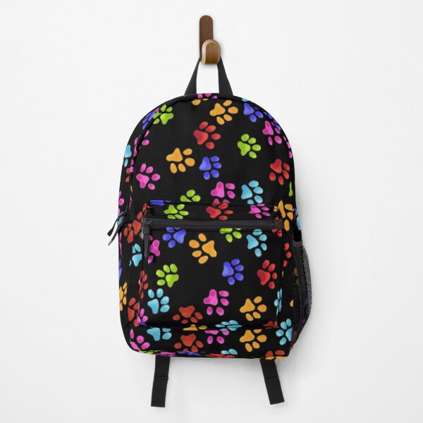 Item preview, Paw Prints Colorful On Black designed and sold by Profitrip.