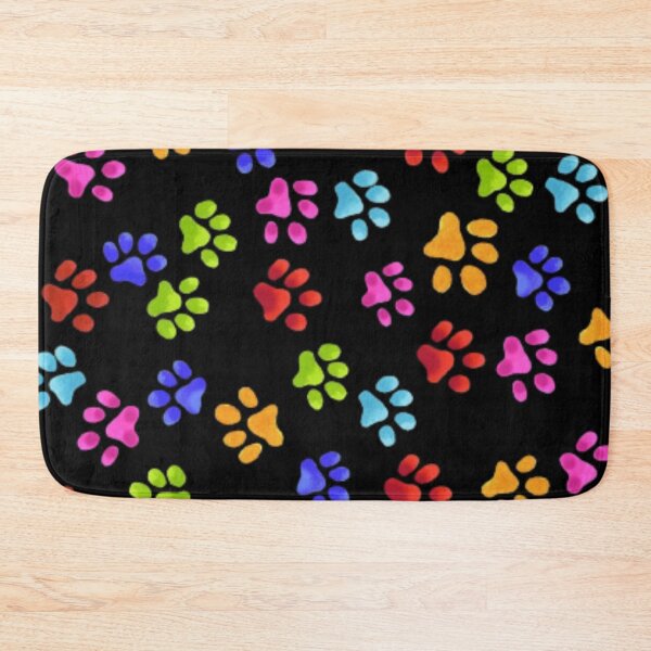 Item preview, Paw Prints Colorful On Black designed and sold by Profitrip.