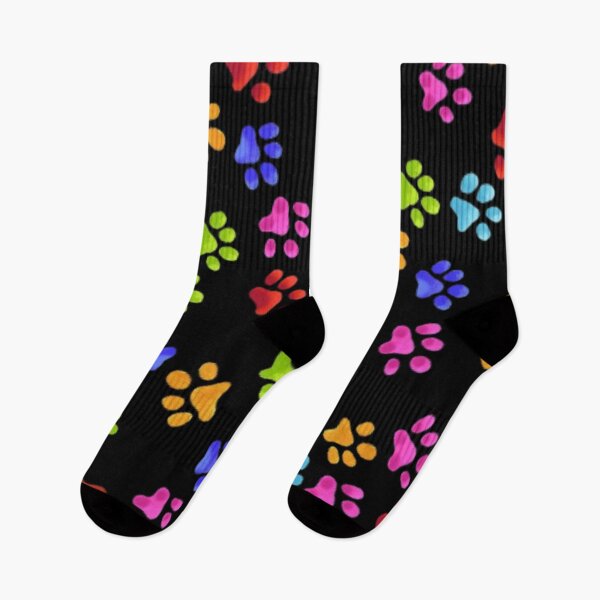 Item preview, Paw Prints Colorful On Black designed and sold by Profitrip.