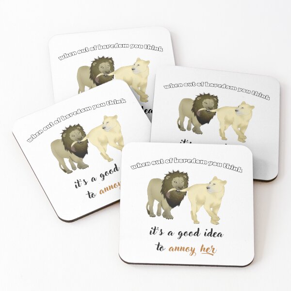 Item preview, Lions in love, it's a good idea to annoy her, couple of lions designed and sold by FluffynFurious.