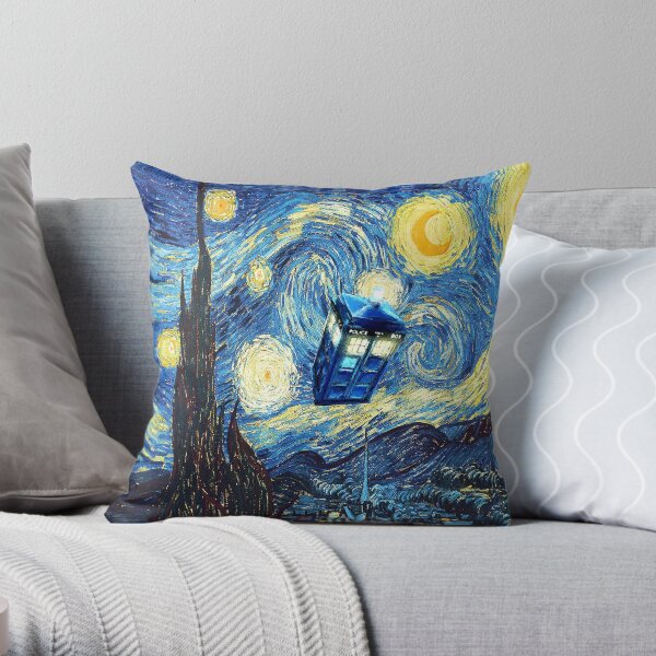 Flying Magic Phone Box Throw Pillow