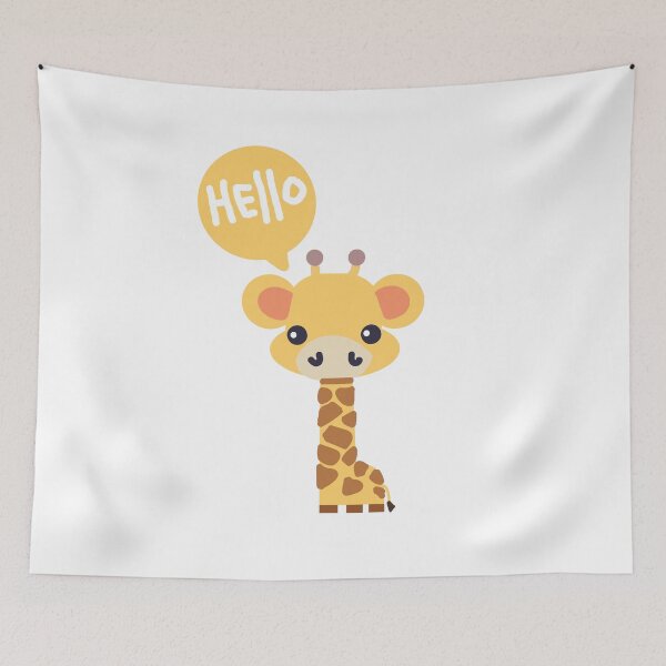 Item preview, cute giraffe 1 hello designed and sold by HarshBrown.