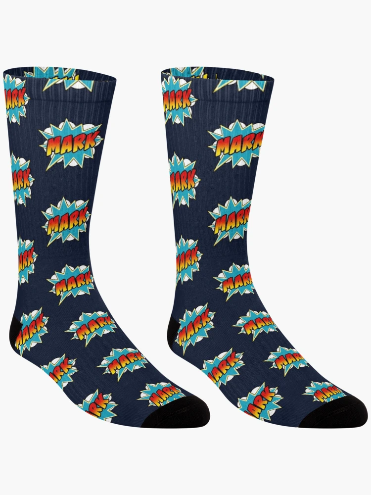 Thumbnail 3 von 5, Socken, Mark Name Comic Book Superhero designt und verkauft von Rixta82.