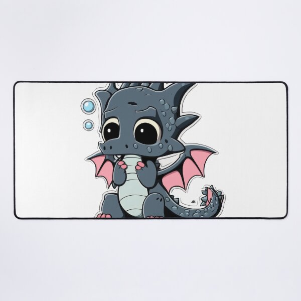 Item preview, Frightened Baby Dragon with Mask - Cute Cartoon Sticker designed and sold by PaintbrushPlace.