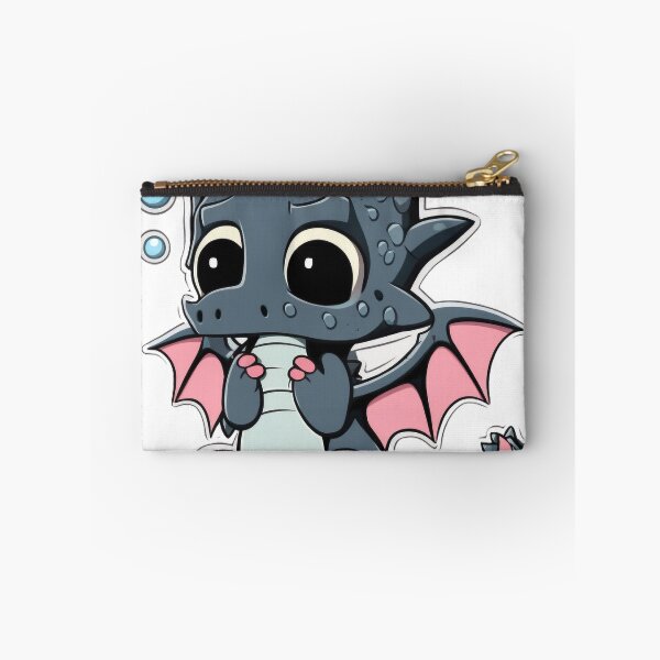 Item preview, Frightened Baby Dragon with Mask - Cute Cartoon Sticker designed and sold by PaintbrushPlace.