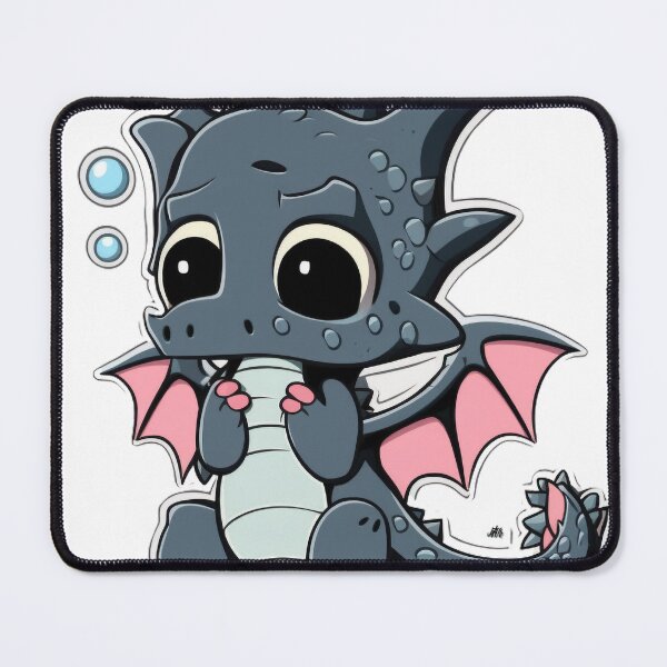 Item preview, Frightened Baby Dragon with Mask - Cute Cartoon Sticker designed and sold by PaintbrushPlace.