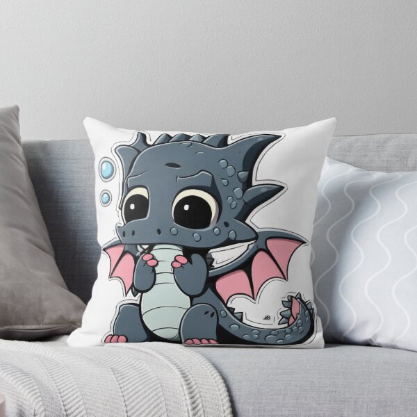 Item preview, Frightened Baby Dragon with Mask - Cute Cartoon Sticker designed and sold by PaintbrushPlace.
