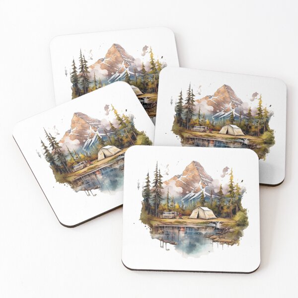 Item preview, Summer Camp Mountain Watercolor Design designed and sold by FrescoDesign.