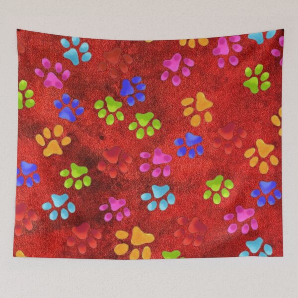 Item preview, Paws Prints Colorful Red designed and sold by Profitrip.