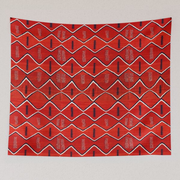 Item preview, Japanese minimalist diamond geometric pattern, wedding gift, gift for bride, home decor, vintage art, aesthetic / red designed and sold by SoloAutenica.