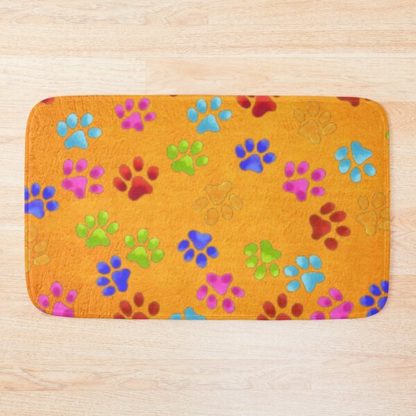 Item preview, Colorful Paw Prints On Pumpkin Orange designed and sold by Profitrip.