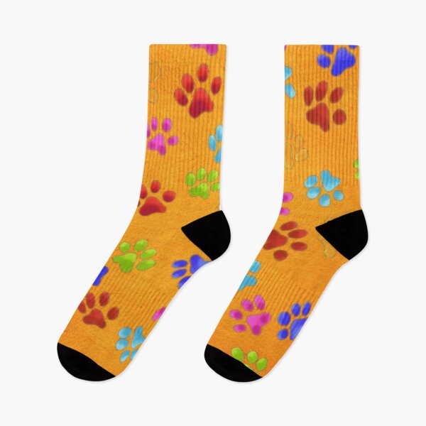 Item preview, Colorful Paw Prints On Pumpkin Orange designed and sold by Profitrip.
