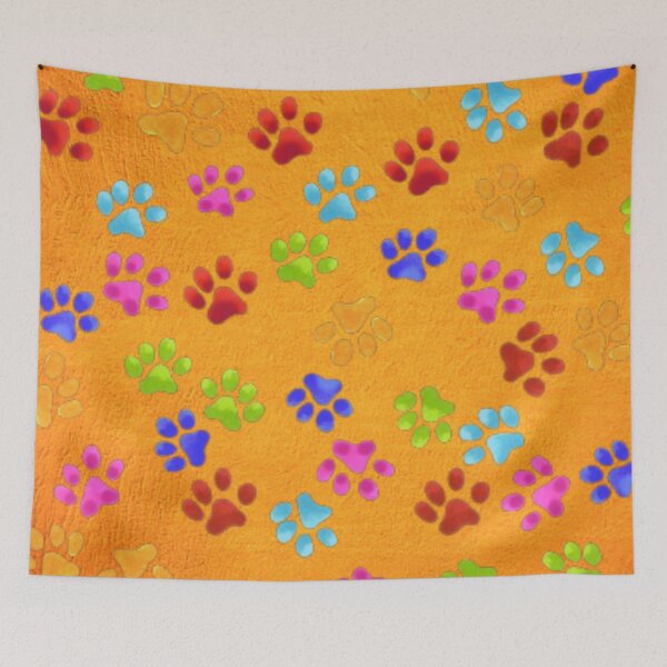Item preview, Colorful Paw Prints On Pumpkin Orange designed and sold by Profitrip.