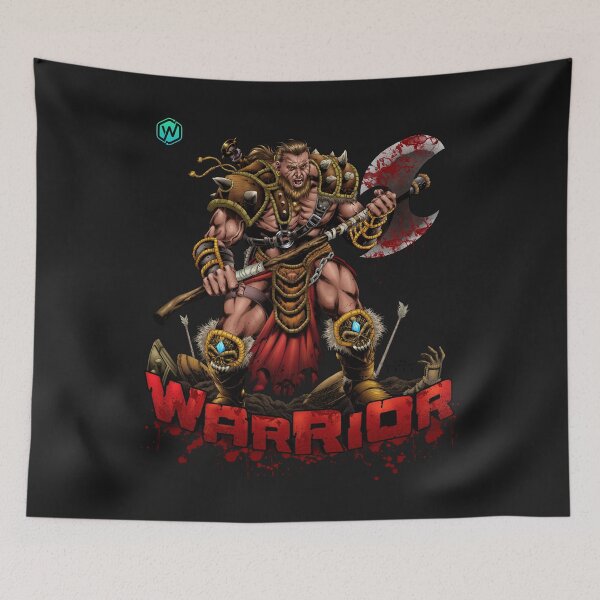 Item preview, Vintage Horror Funny Double Axe Holding Muscular Warrior designed and sold by woormle.