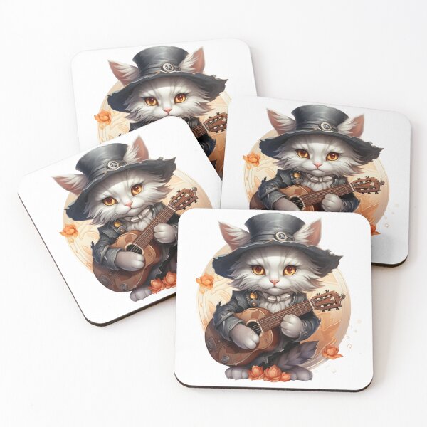 Item preview, Cute cat guitarist designed and sold by Cris888.