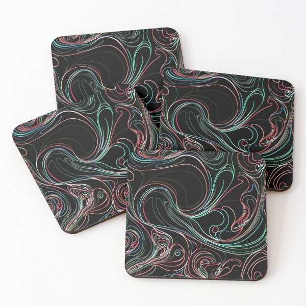 Item preview, abstract waves lines abstract red green colorful designed and sold by Time4Space.