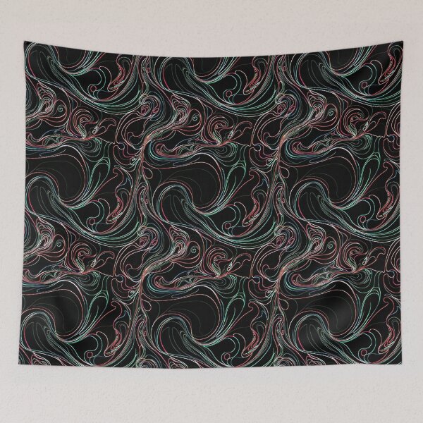 Item preview, abstract waves lines abstract red green colorful designed and sold by Time4Space.
