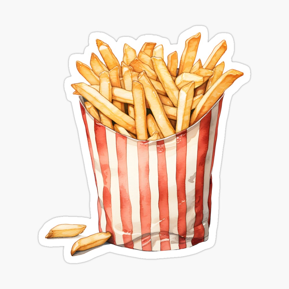 French Fries , Fastfood, Logo, Hand Drawn Vector Illustration Realistic  Sketch Stock Vector - Illustration of delicious, logo: 115229831