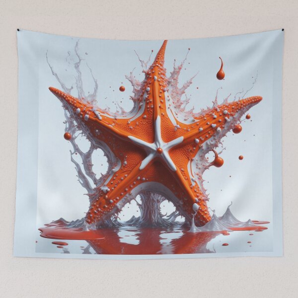 Item preview, Seastar Starfish Splash Art Painting Design Print designed and sold by randomtdesigns.