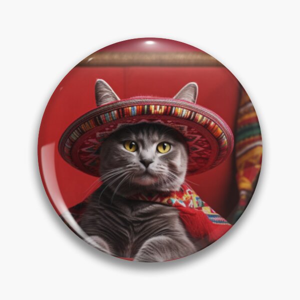 Item preview, Stylish Mexican Cat Wearing Sombrero designed and sold by Catsinhats123.