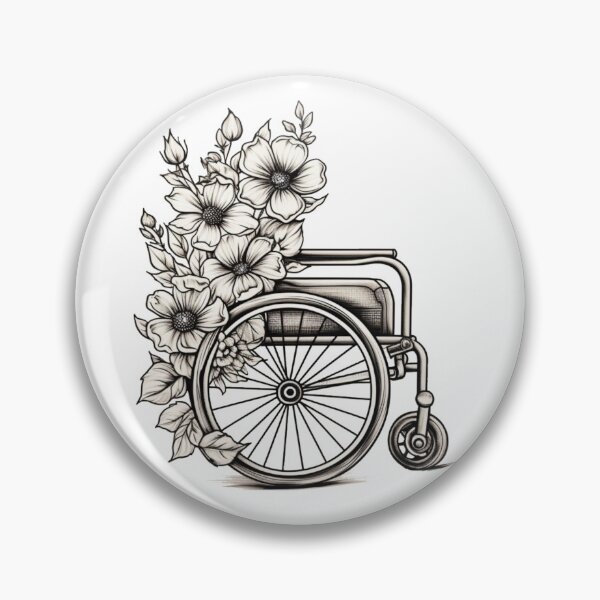 Item preview, Floral Wheelchair Tattoo designed and sold by Kary Pearson.