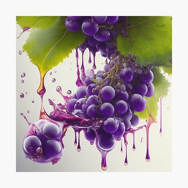 Item preview, A Bundle of Grapes Splash Art Painting Design Print designed and sold by randomtdesigns.