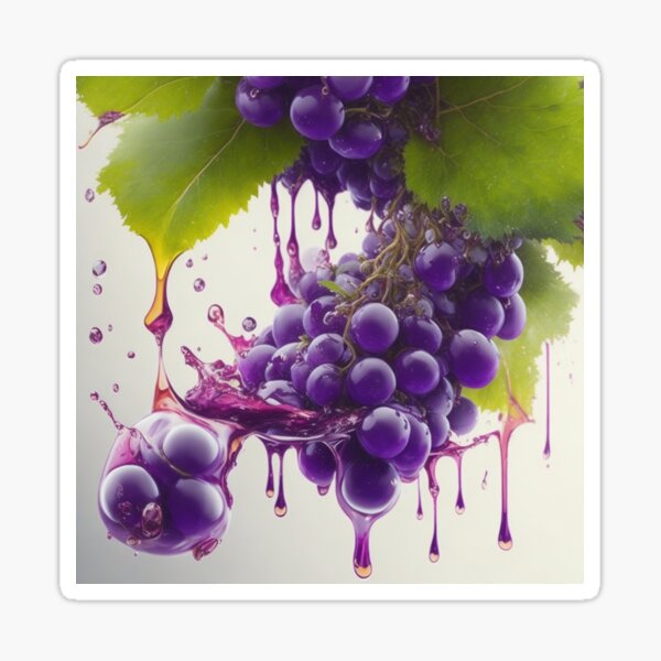 Item preview, A Bundle of Grapes Splash Art Painting Design Print designed and sold by randomtdesigns.