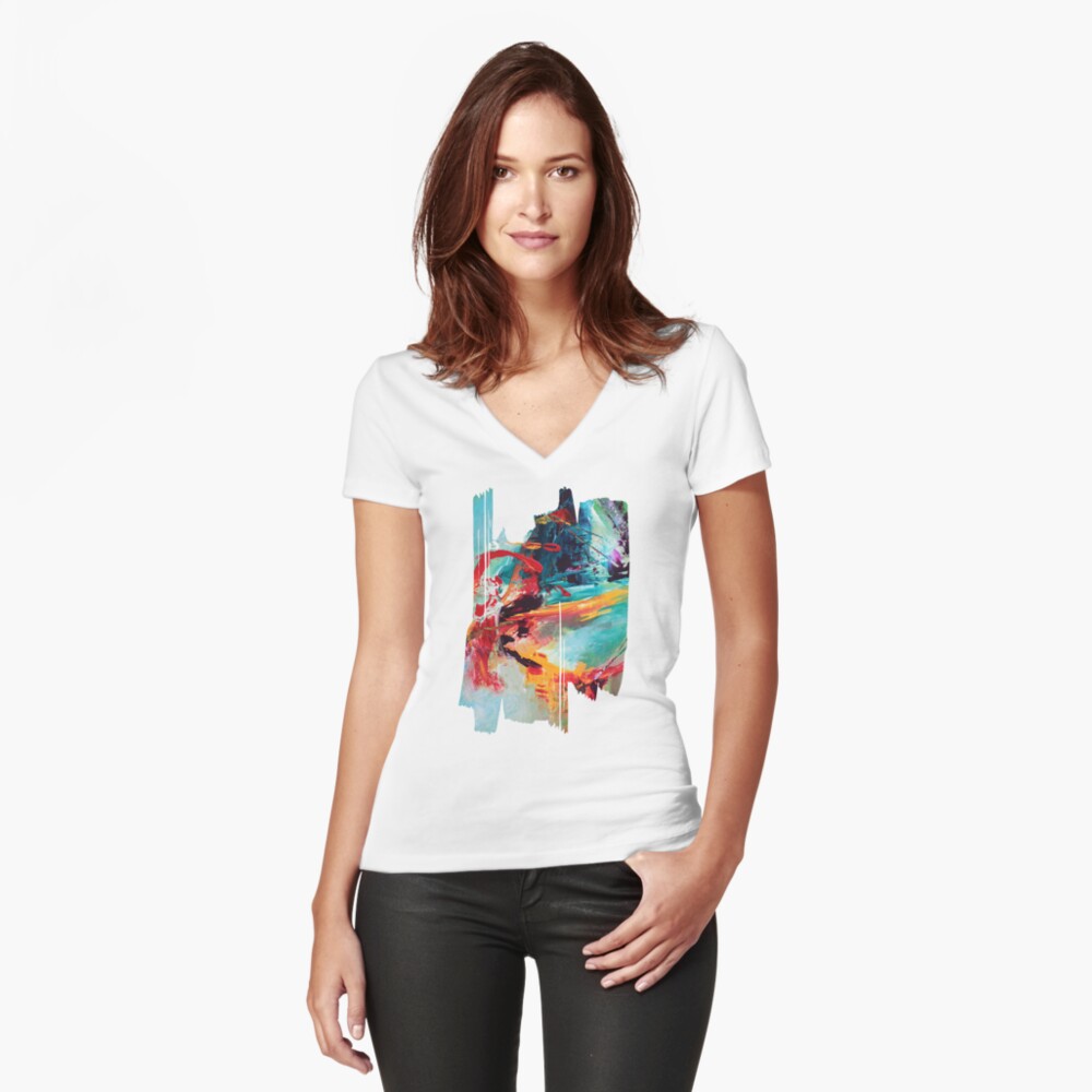 Aperçu de l'œuvre T-shirt moulant col V créée et vendue par ElioraBousquet.